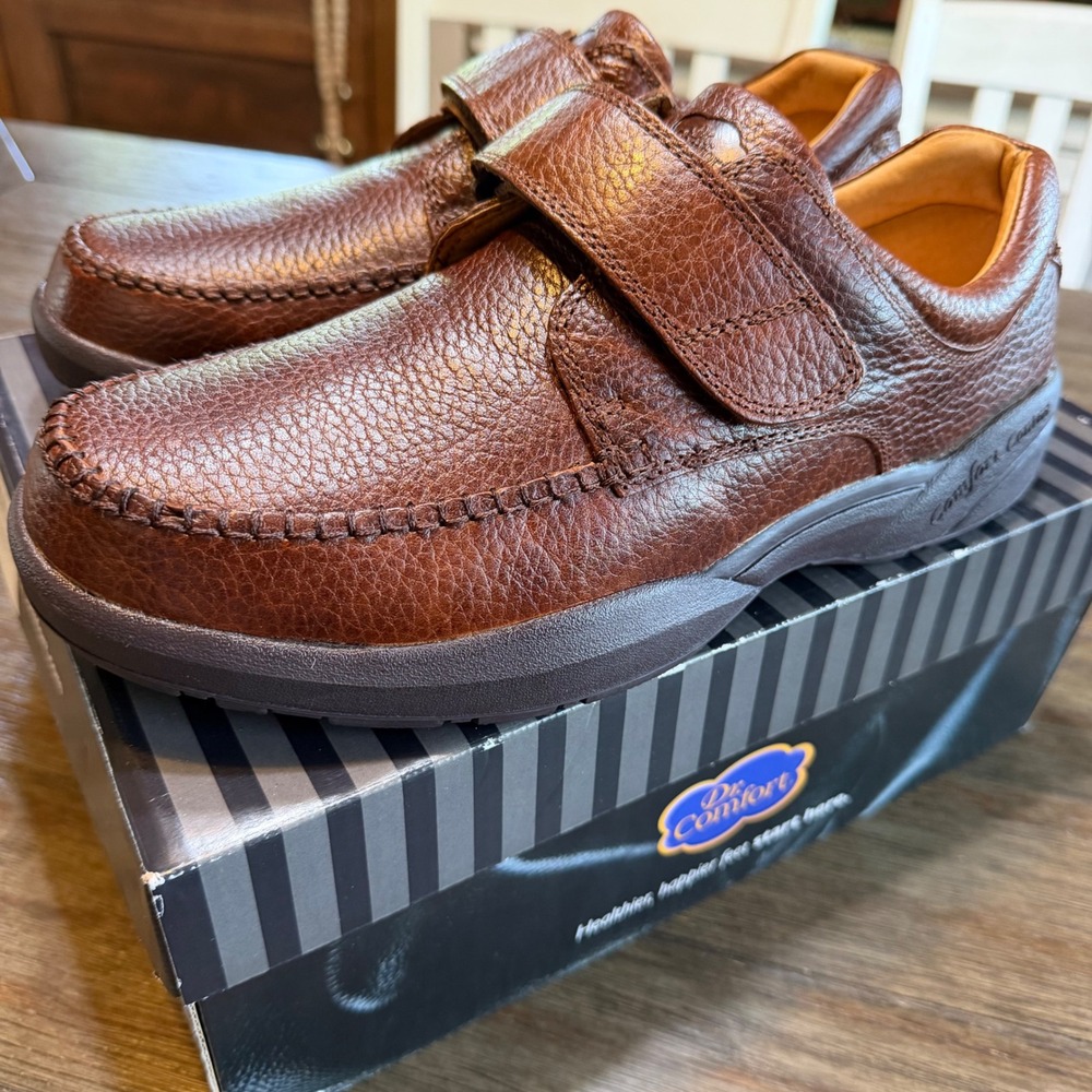 Dr Comfort Scott 9020 Mens Chestnut Brown Leather Orthopedic Walking Shoes 11W